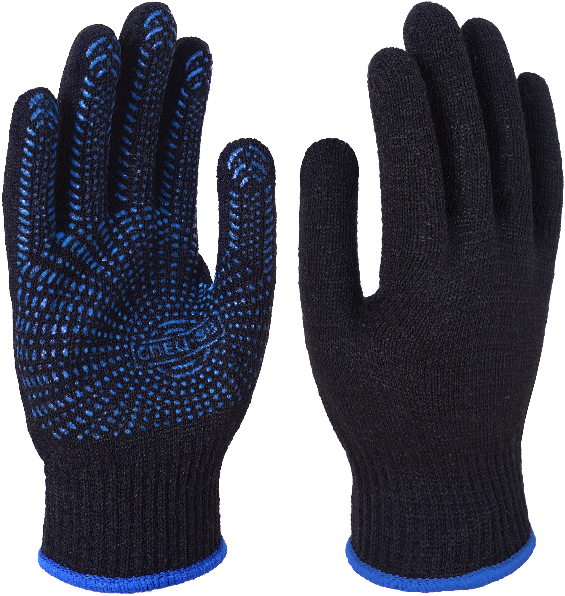 Перчатки трикотажные с ПВХ СПЕЦ-SB® СЕТЬ черный, (Пер 062)