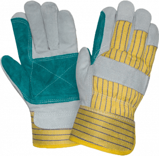 Перчатки ДОКЕР ЗИМА, (0210), спилок, х/б, искуственный мех, усиленный наладонник, жесткий манжет