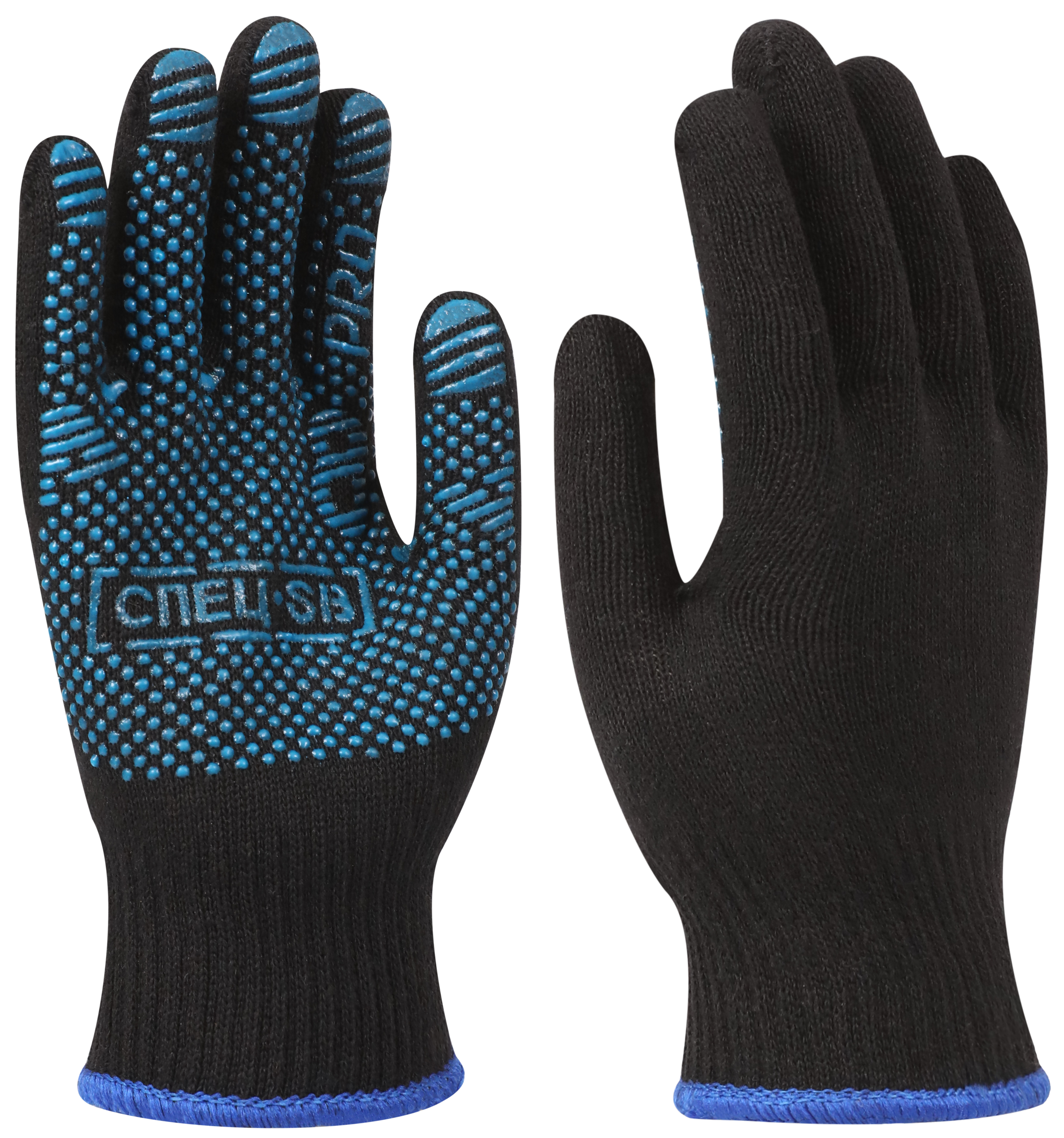 Перчатки трикотажные с ПВХ СПЕЦ-SB® PRO черный