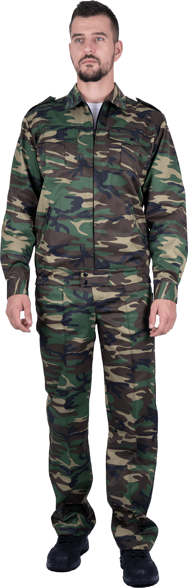 Костюм мужской ВУЛКАН от механических воздействий и ОПЗ (куртка, брюки), цвет КМФ зеленый