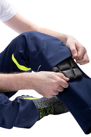 Брюки ACTIVE FLEX / АКТИВ ФЛЕКС, летние, т.синий-флуоресцентный желтый