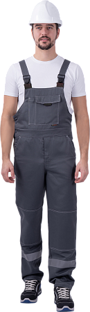 Костюм РОУД летний, серый-черный (Куртка+полукомбинезон)