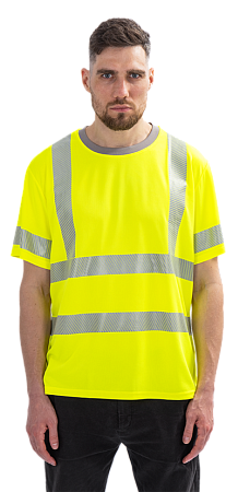 Футболка короткий рукав (СФ-3), Со - 2-й класс защиты, флуоресцентный желтый