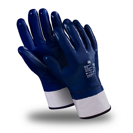 Перчатки MS Нитрил КП (MS-121), джерси, нитрил полный, крага, цвет синий