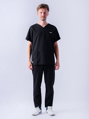 Блуза медицинская мужская «Крош TREND», черный 