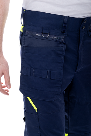 Брюки ACTIVE FLEX / АКТИВ ФЛЕКС, летние, т.синий-флуоресцентный желтый