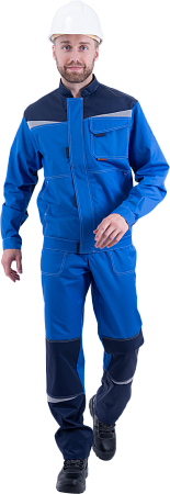 Костюм КМ-10 ЛЮКС летний, василек-т.синий (Куртка+полукомбинезон)