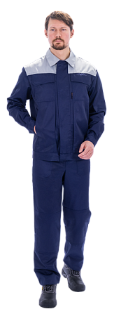 Костюм ТЕХНИК 2 летний, т/синий-серый (Куртка, полукомбинезон)