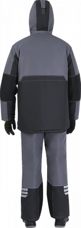 Куртка ЭДВАНС зимняя, серый-т.серый-лимонная отделка