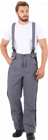 Брюки ХАЙ-ТЕК зимние, серый-черный