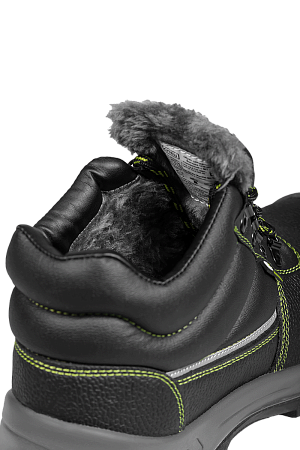 Ботинки СПЕЦ® кожаные с МП и МС иск. мех на ПУ/ПУ