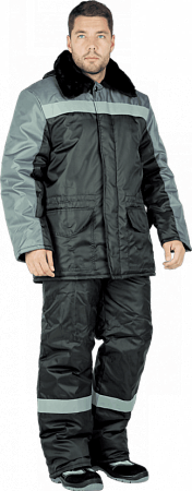 Куртка РЕГИОН зимняя, черный-серый