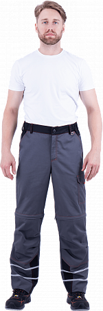 Брюки ХАЙ-ТЕК летние, серый-красный-черный