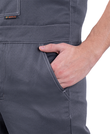 Костюм РОУД летний, серый-черный (Куртка+полукомбинезон)