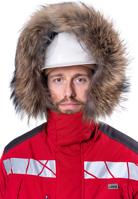 Куртка ХАЙ-ТЕК SAFETY зимняя, красный-черный
