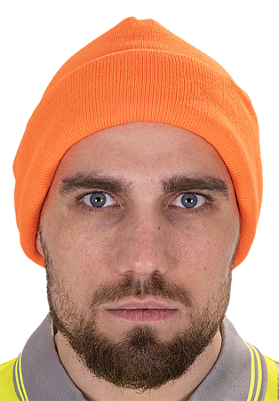 Шапка трикотажная двойная, оранжевая