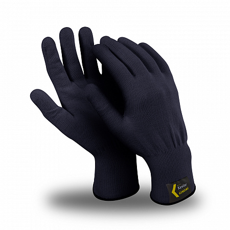 Перчатки АРАМАКС БЛЭК (MG-305), Kevlar® , без покрытия, оверлок, цвет черный