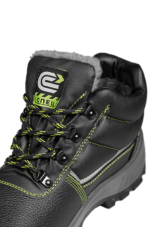 Ботинки СПЕЦ® кожаные с МП и МС иск. мех на ПУ/ПУ