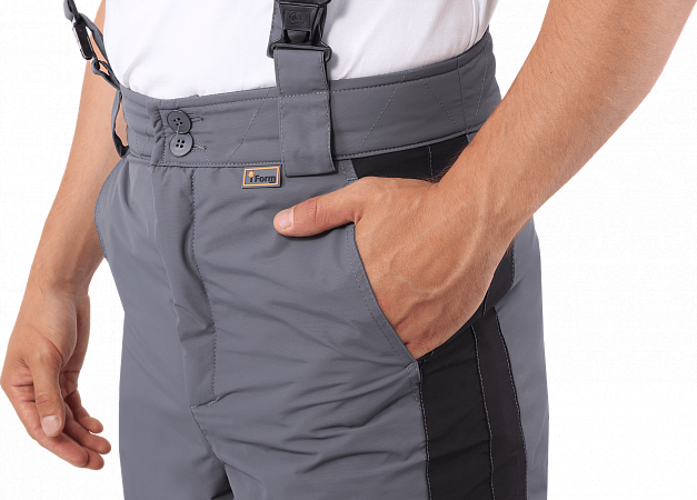 Брюки ХАЙ-ТЕК зимние, серый-черный