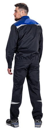 Костюм КМ-10 ЛЮКС АНТИСТАТ летний, т.синий-василек (куртка+полукомбинезон)