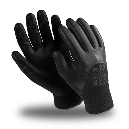 Перчатки НИТРОСОФТ (MG-122), нейлон, нитрил 3/4, оверлок, цвет черный