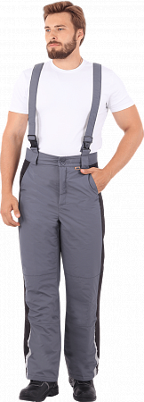 Брюки ХАЙ-ТЕК зимние, серый-черный