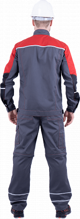 Куртка ХАЙ-ТЕК летняя, серый-красный-черный