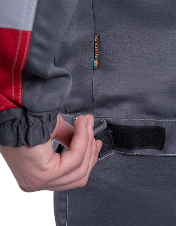 Костюм РОУД летний, серый-красный (Куртка+полукомбинезон)