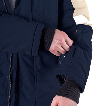Куртка ХАЙ-ТЕК SAFETY зимняя, синий-бежевый