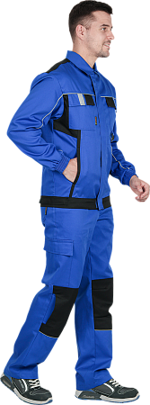 Костюм КОНФОРМ летний, василек-черный (Куртка+полукомбинезон)