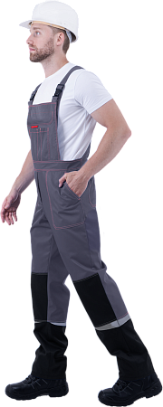 Костюм КМ-10 ЛЮКС летний, серый-красный-черный (Куртка+полукомбинезон)