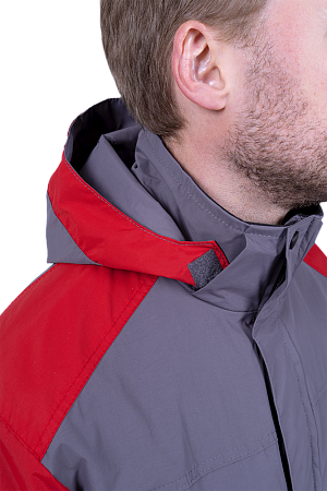 Куртка-штормовка РЕСПЕКТ, серый-красный