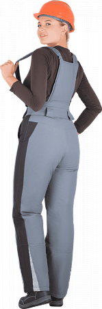 Брюки ХАЙ-ТЕК зимние, серый-черный, женские