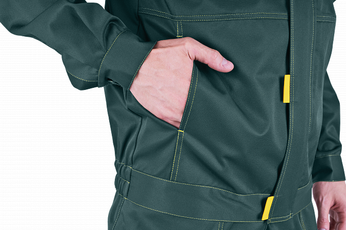 Костюм КМ-10 ЛЮКС летний, зеленый-желтый (Куртка+полукомбинезон)