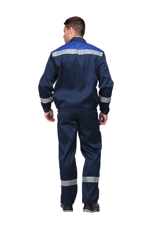 Костюм МАСТЕР ЛЮКС летний, т/синий-василек (Куртка+полукомбинезон)