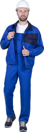 Костюм СПЕЦИАЛИСТ-2 летний, василек-т/синий (Куртка+полукомбинезон)