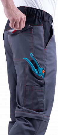 Брюки ХАЙ-ТЕК летние, серый-красный-черный