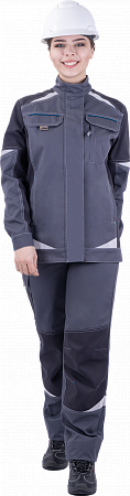 Куртка ТУРБО SAFETY летняя, серый-т.серый, женская