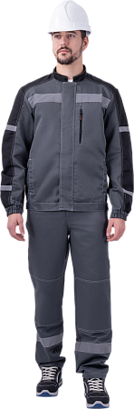 Костюм РОУД летний, серый-черный (Куртка+полукомбинезон)