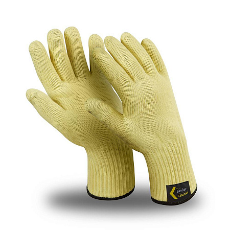 Перчатки АРАМАКС ТЕРМО (TG-602), Kevlar®/хлопок, без покрытия, до 350 °С, оверлок, цвет желтый