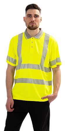 Рубашка ПОЛО(СП-3), Со - 2-й класс защиты, флуоресцентный желтый