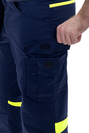 Брюки ACTIVE FLEX / АКТИВ ФЛЕКС, летние, т.синий-флуоресцентный желтый